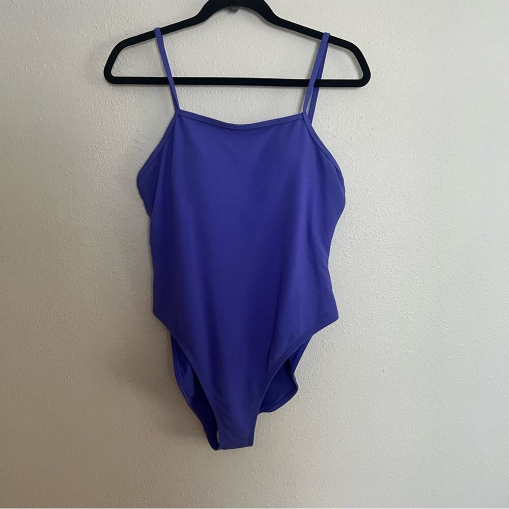 New Wilo The Label Bright Purple Ribbed One Piece Swimsuit Women's size L